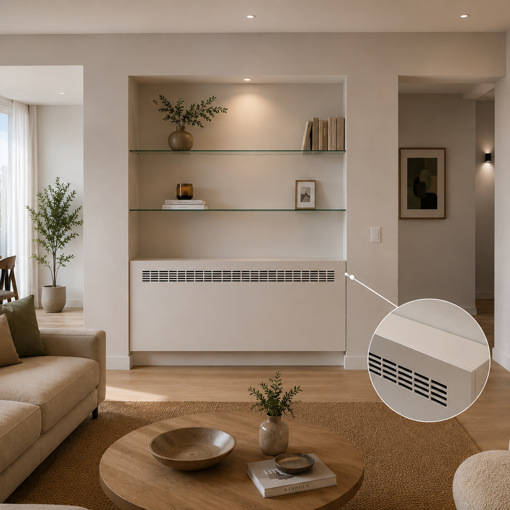 Radiador entre dos columnas
